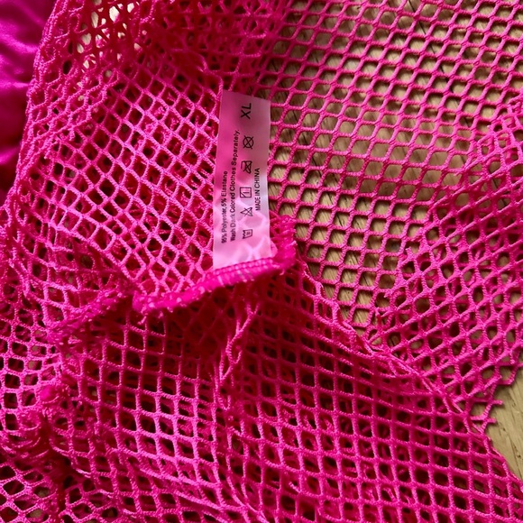 Bozzolo Hot Pink‎ Mesh Swim Coverup - Picture 3 of 3